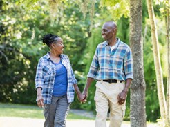 Couple holding hands